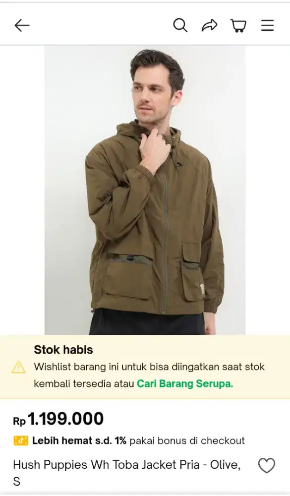 Jaket Parasut Hush Puppies