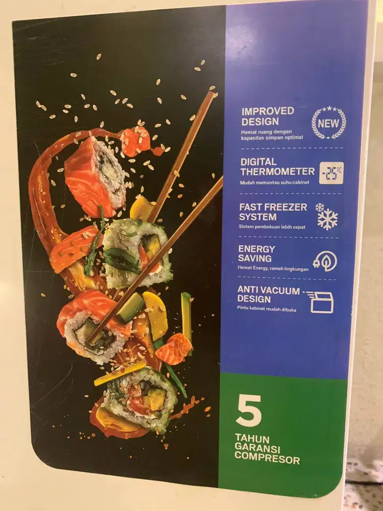 Freezer Box CF210 200 liter Baru pakai 3 bulan Mulus no Minus