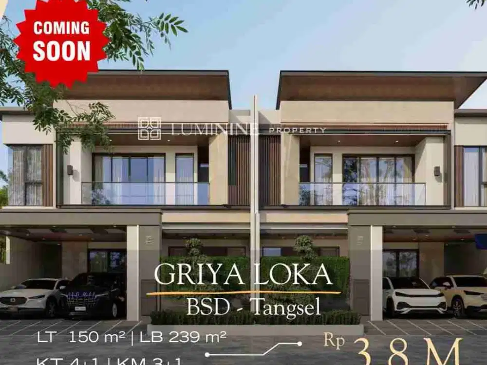 2 rumah brandNEW tahap bangun dengan design menarik di lokasi terbaik di griya loka