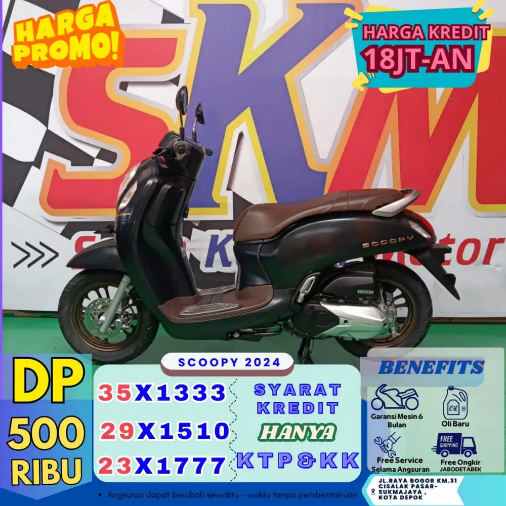 GARANSI MESIN 6 BULAN HONDA SCOOPY 2024 CASH/CREDIT