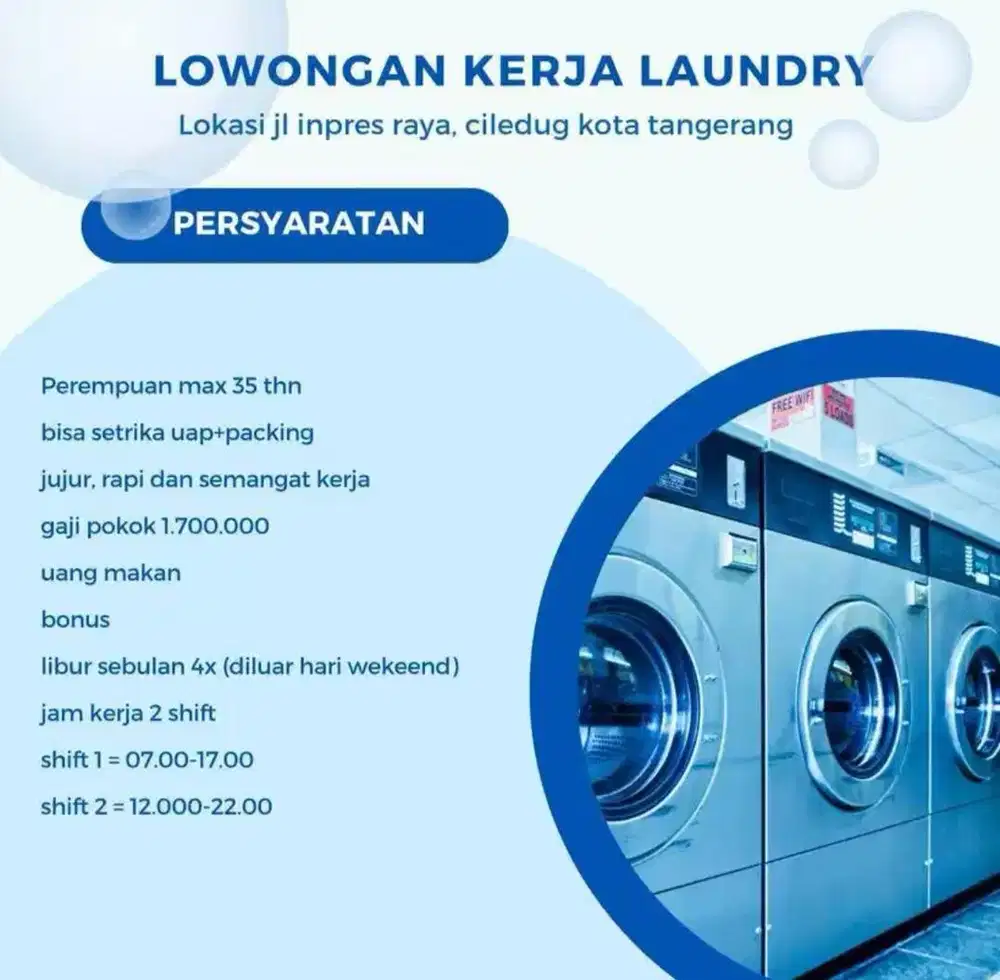 Lowongan Staff Laundry