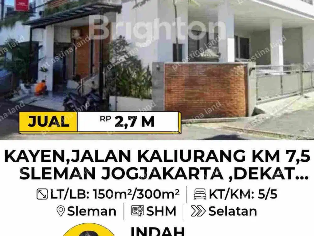 Rumah 3 Lantai Hook Jakal KM 7 Dekat UGM – Cocok Homestay Income 30jt/Bln