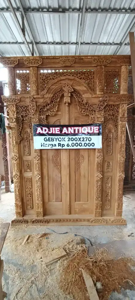 Gebyok kusen pintu kayu jati 200*270