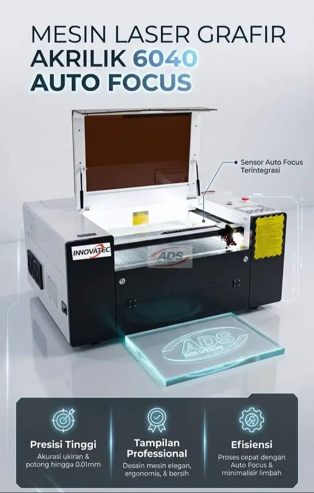 MESIN LASER GRAVIR ENGRAVING PREMIUM 6040 ( AUTO FOKUS )