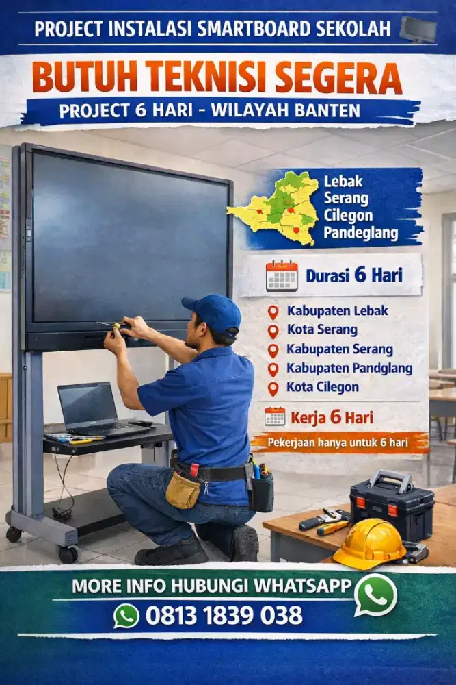 Butuh banyak teknisi Pemasangan TV (6Hari)