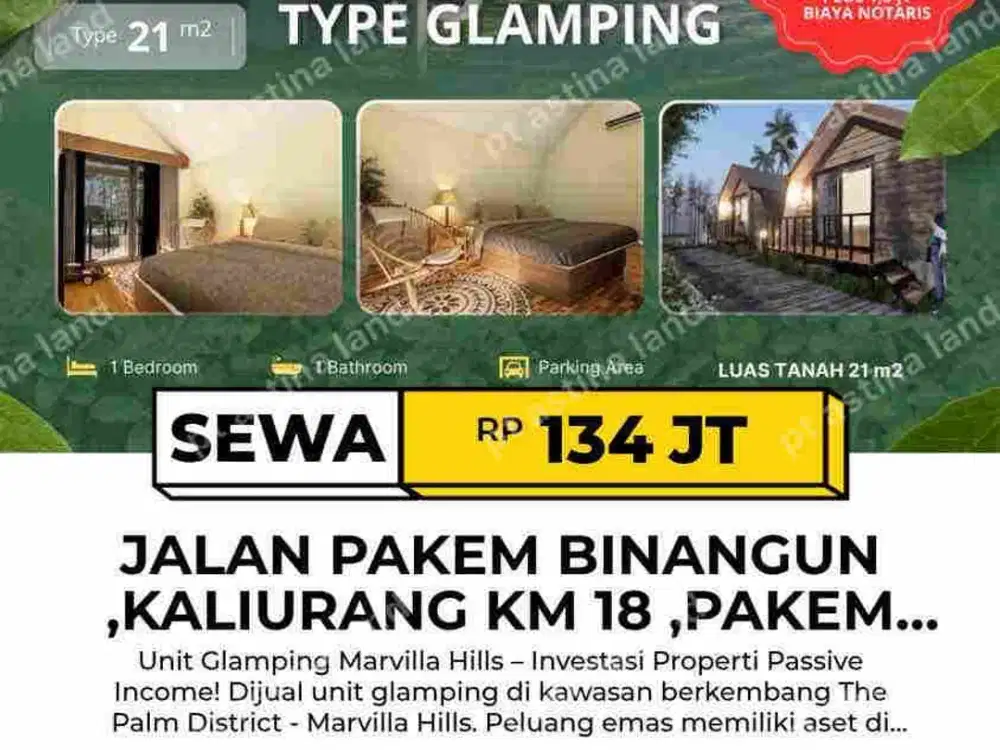 glamping marvilla hills siap huni siap jadi mesin Cash flow anda