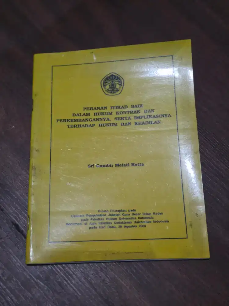 Buku Peranan Itikad Baik dalam Hukum Kontrak