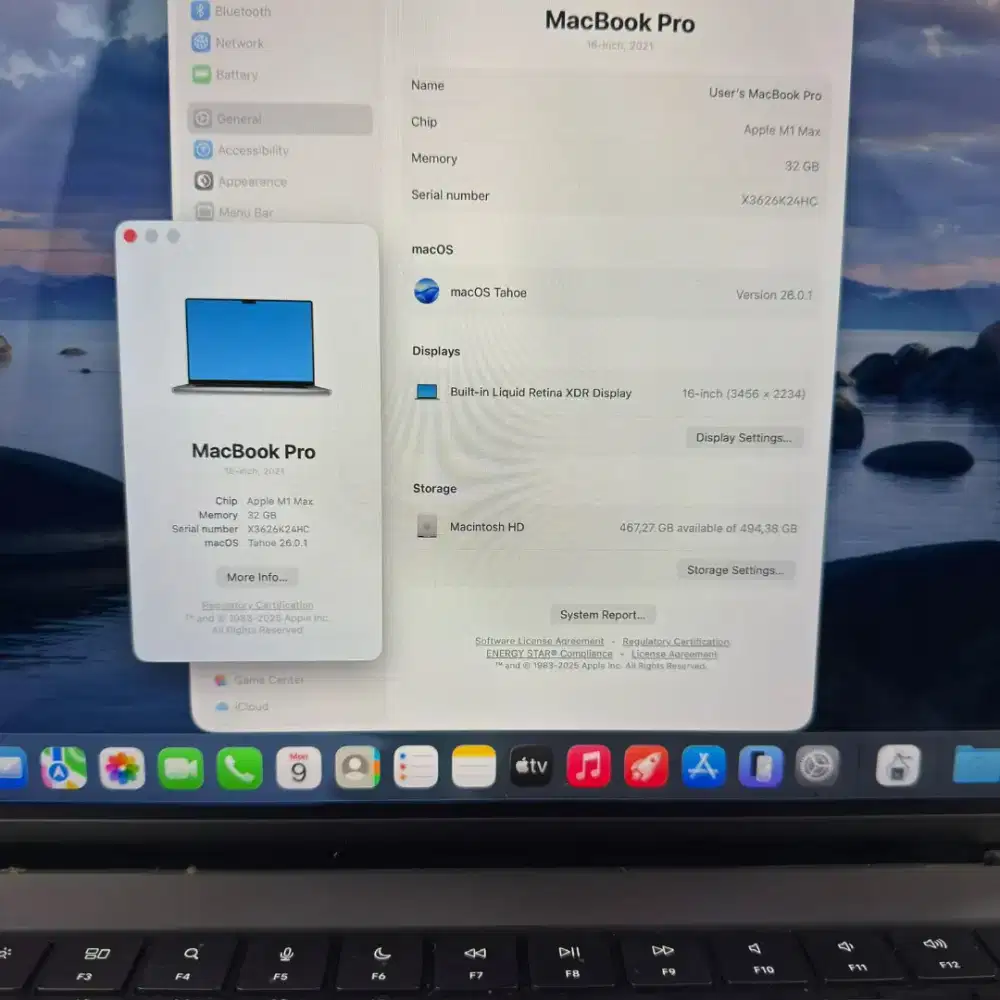 Macbook M1 Pro Max 16 inch Ram 32 Ssd 512 Full set Space Grey desain