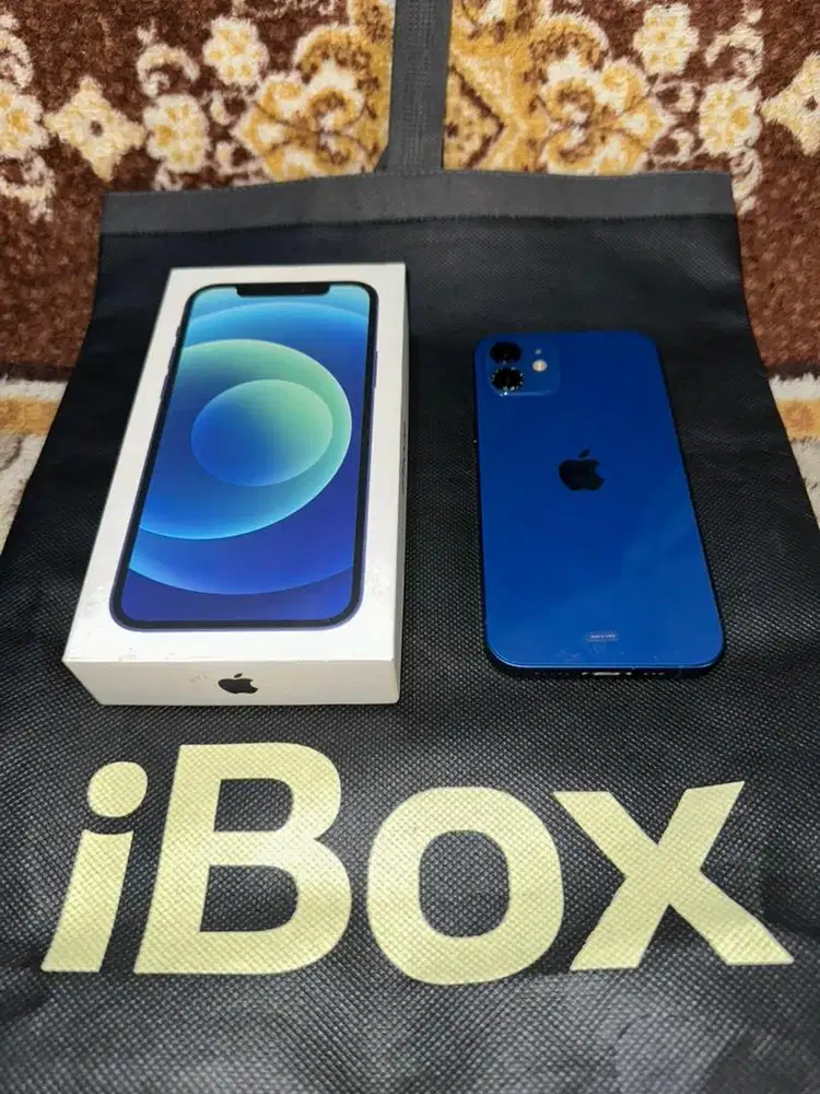 Iphone 12 IBOX 128 GB BLUE (Mulus tangan pertama, pemakaian perempuan)