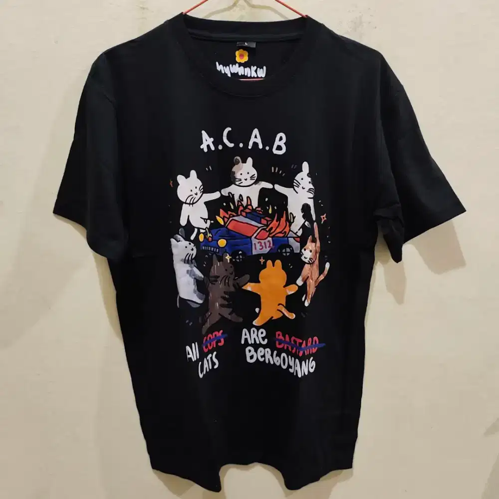 Tshirt Kaos Kucing Cat ACAB Preloved