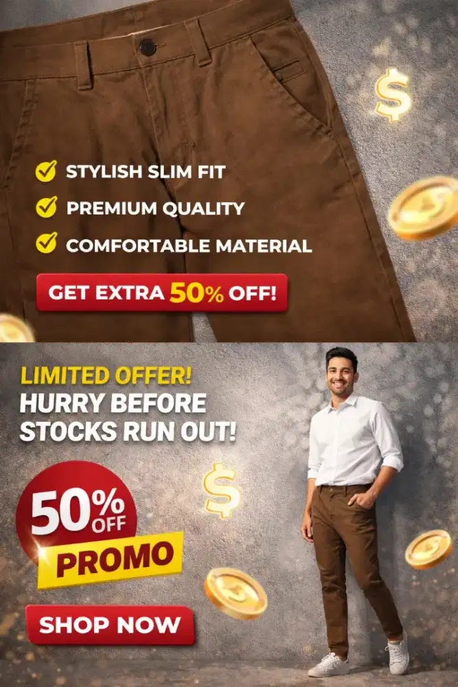 Celana Panjang Pria Slim Fit Coklat – Casual & Stylish