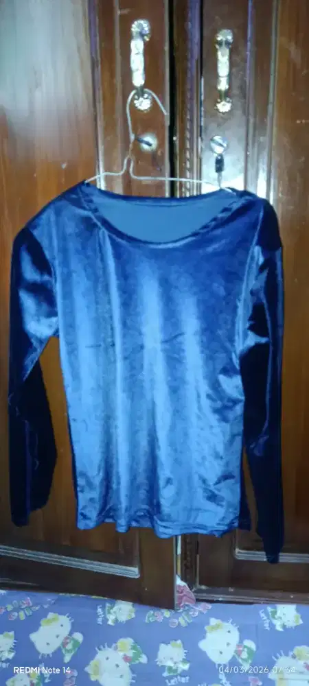 Baju bahan beludru lengan panjang Dan pendek