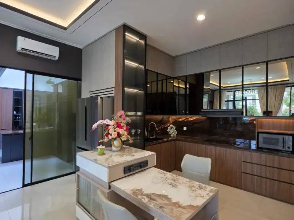 Rumah golf island PIK 13x20 2lantai furnish interior mewah siap huni