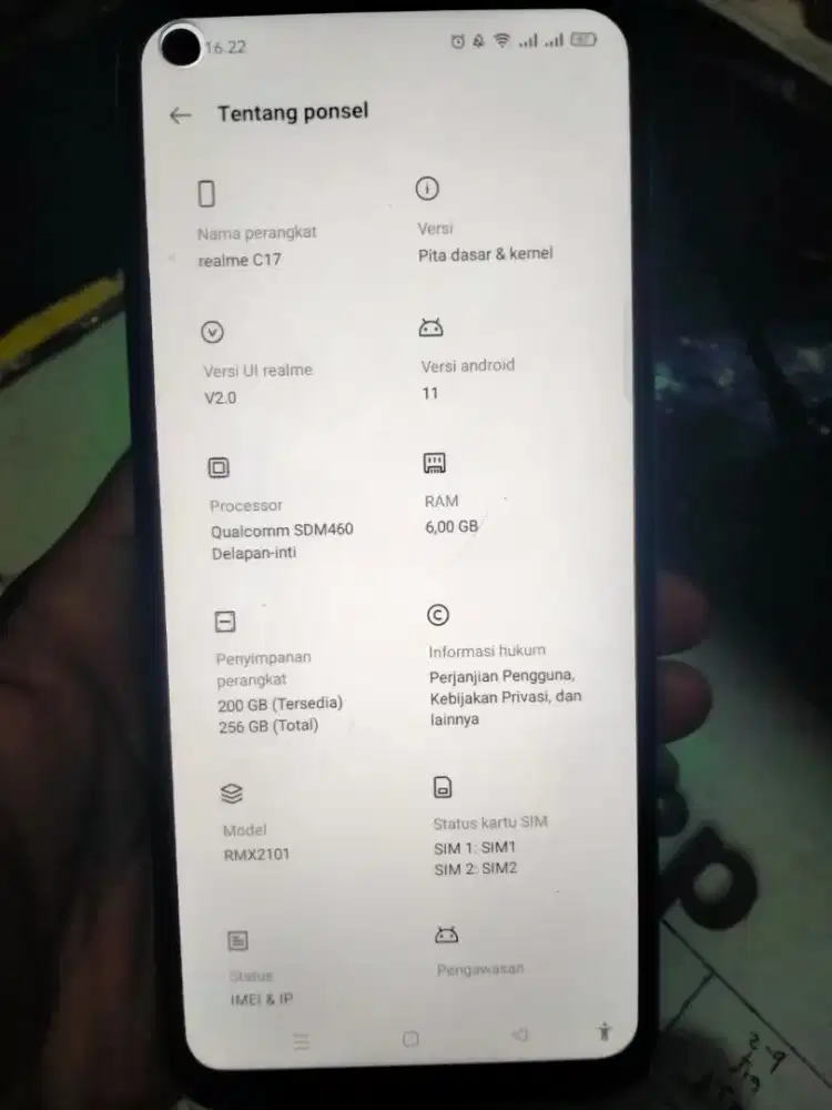 Realme C17 Ram 6 Internal 256 GB