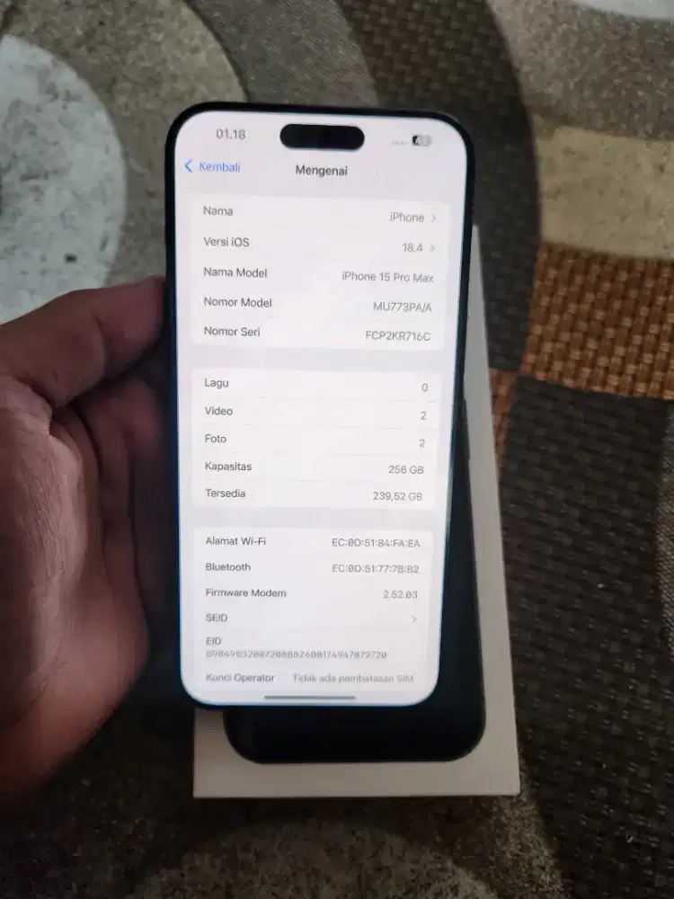 Iphone 15 promax 256gb ibox