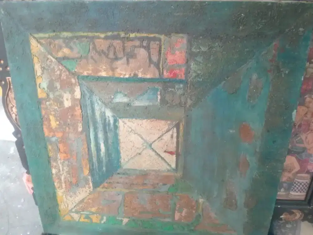 Jual lukisan abstrack lawas...karya Ahmad sadali