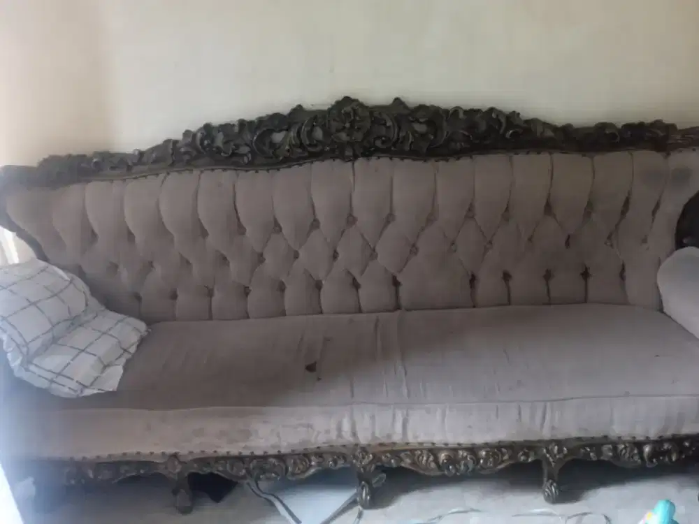 sofa bekas 4 dudukan kayu jati
