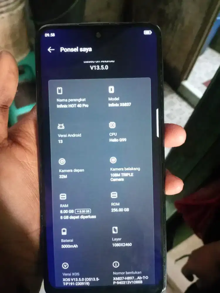 Di jual hp infinix hot 40pro NFC