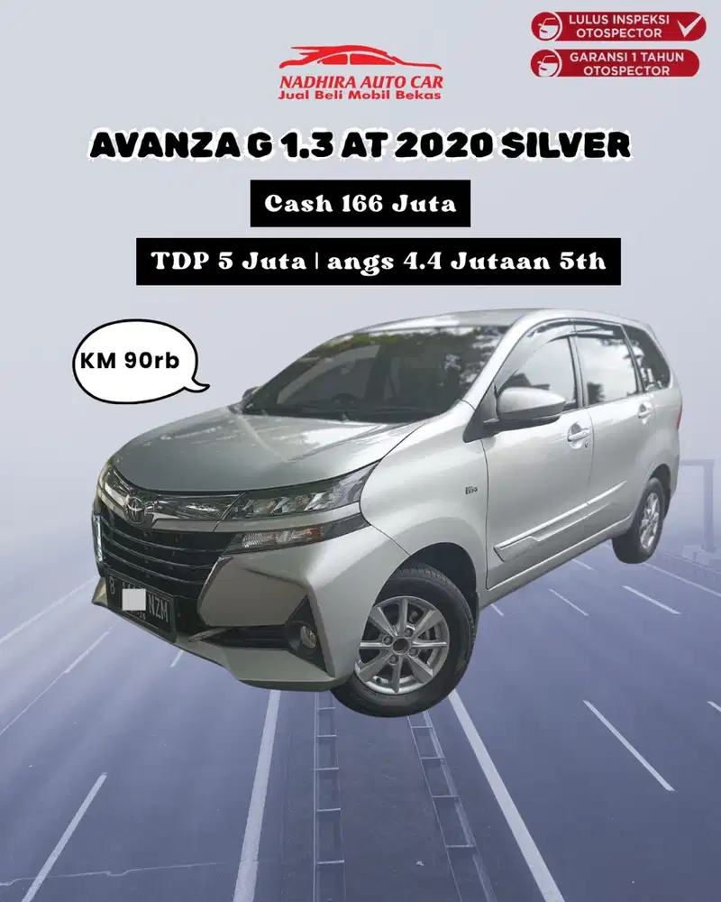 DP 5 Juta Avanza G 1.3 AT 2020 silver