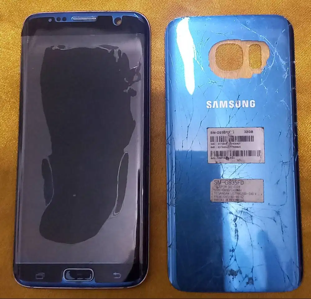 LCD Samsung S7Edge Warna Blue,Fungsi Normal,Bisa di coba bawa Mesinnya