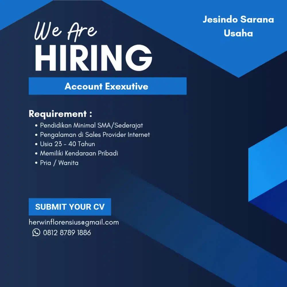 We Are Hiring Account Executive