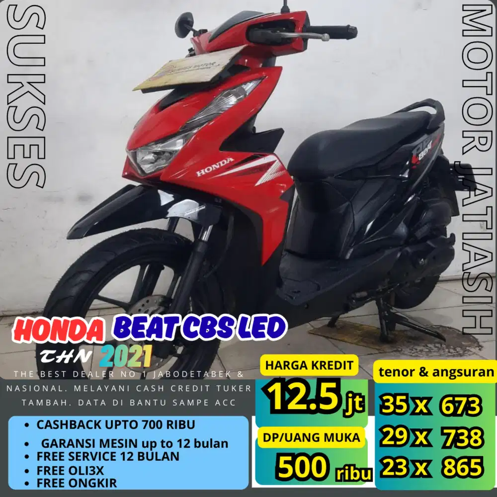 PROMO (SUKSES MOTOR) ANGSURAN TERMURAH DP HONDA BEAT CBS LED 2021