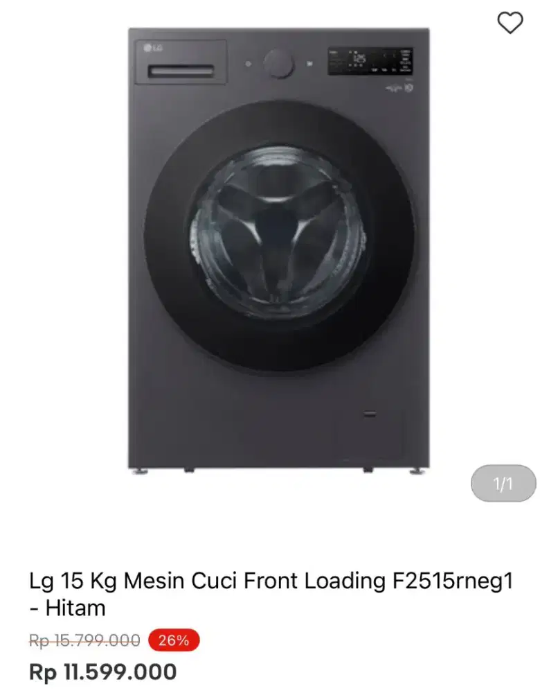 MESIN CUCI LG FRONT LOADING F2515RNEG1 15kg