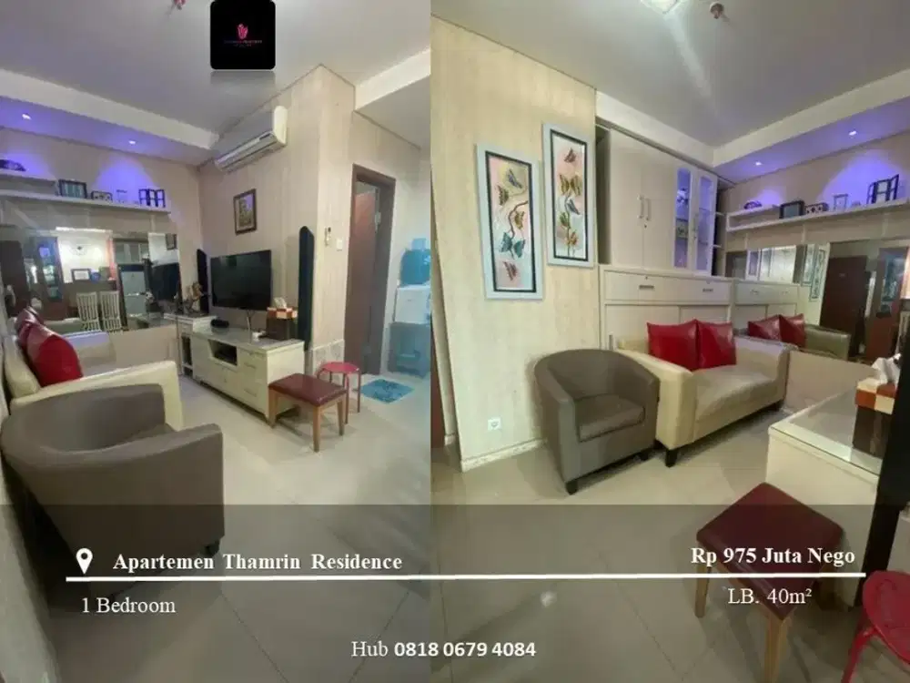Dijual Apartement Thamrin Residence 1BR Furnished
