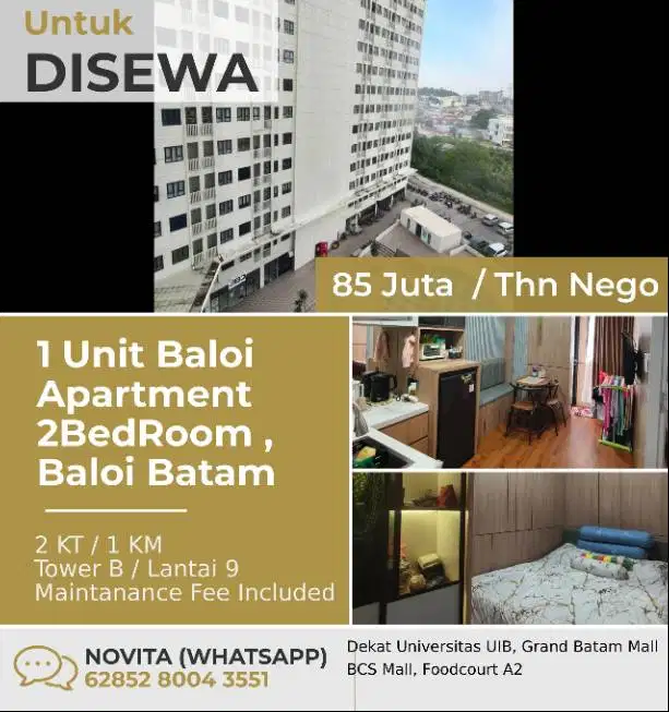 1 Unit Baloi Apartment 2BR , Baloi Batam..
