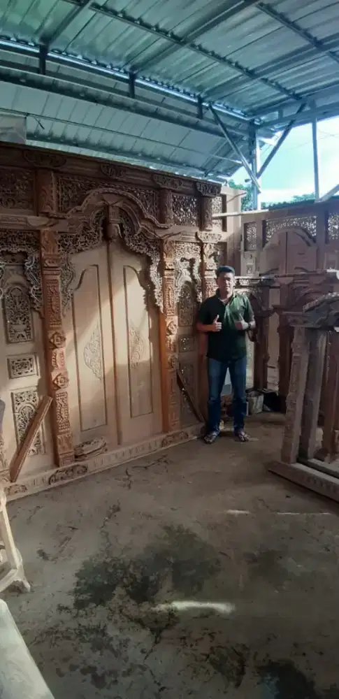 Gebyok pintu ukir kayu jati pilihan