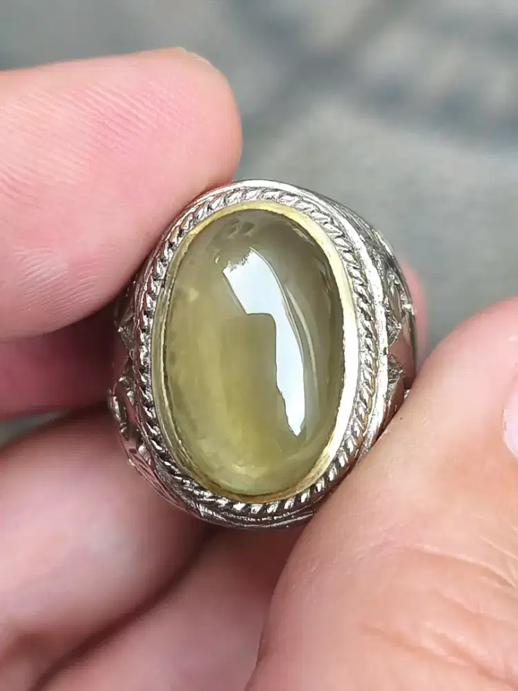 Cincin batu bio solar aceh indocrase 18*12*5 mm ring alpaka