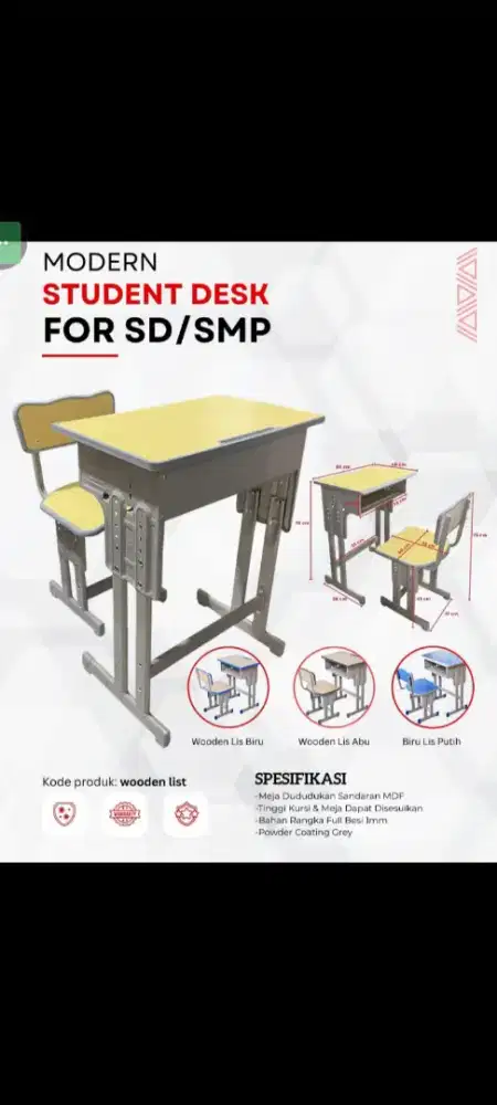 Meja kursi sekolah