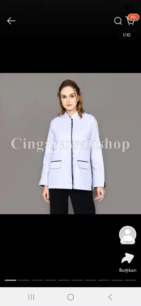 Baju kerja PDH putih