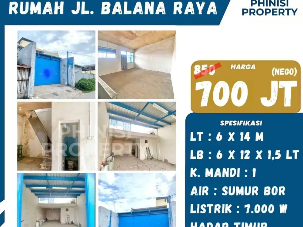 Rumah Murah Jalan Balana Dekat Veteran Utara