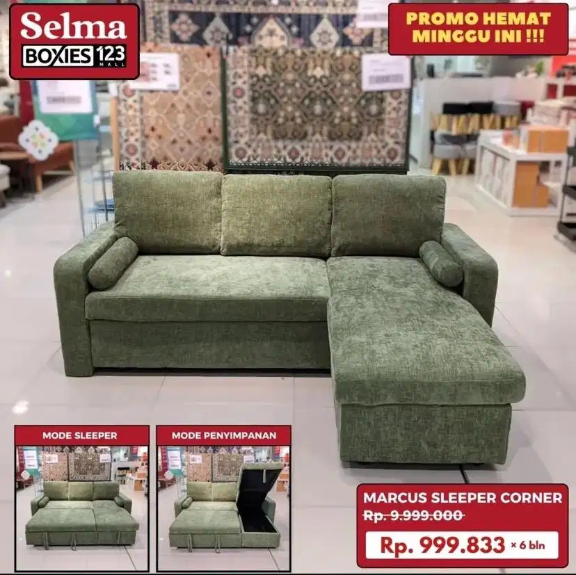 Sofa sudut sleeper selma terbaru