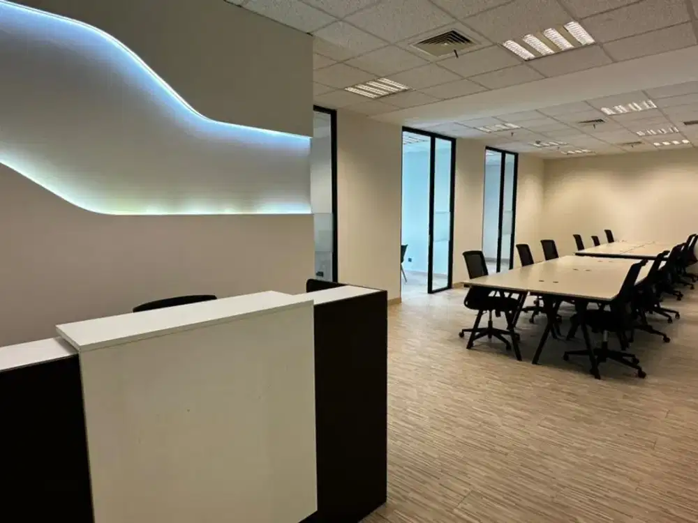 disewakan kantor menara sunlife luasan 113 furnish di area mega kuningan