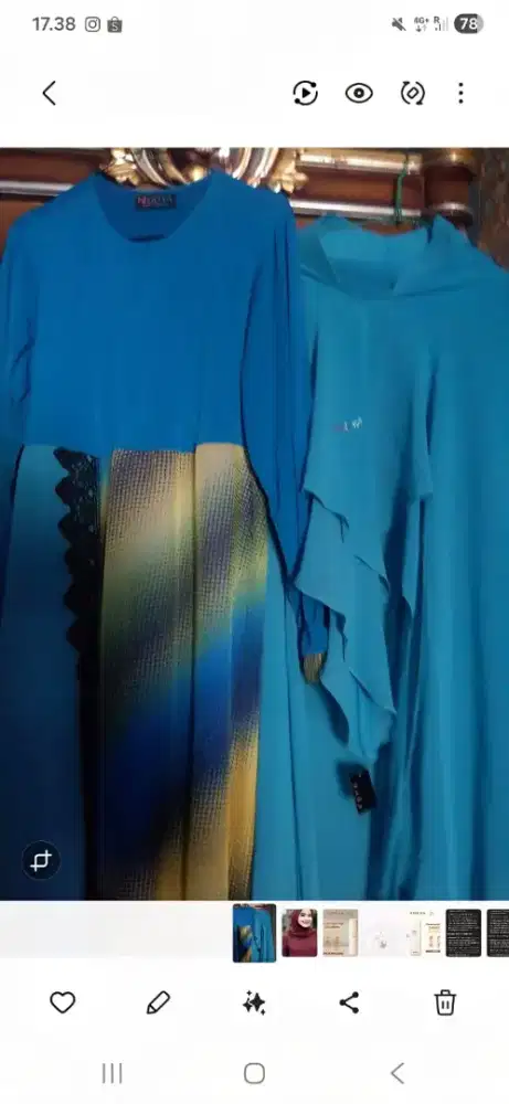 Set Gamis Nagoya XL + Kerudung Syar'i SI SE SA Original - Turquoise