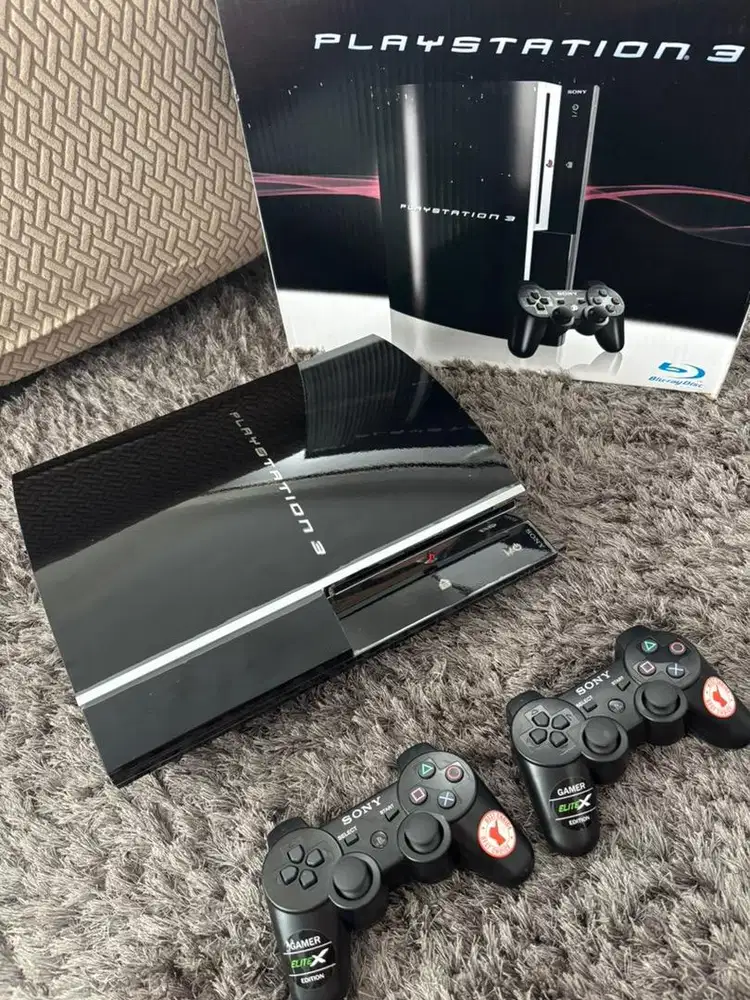 Playstation 3 black 500gb + 80gb 2 stik 29 game Jual Murah ps3 Fullset