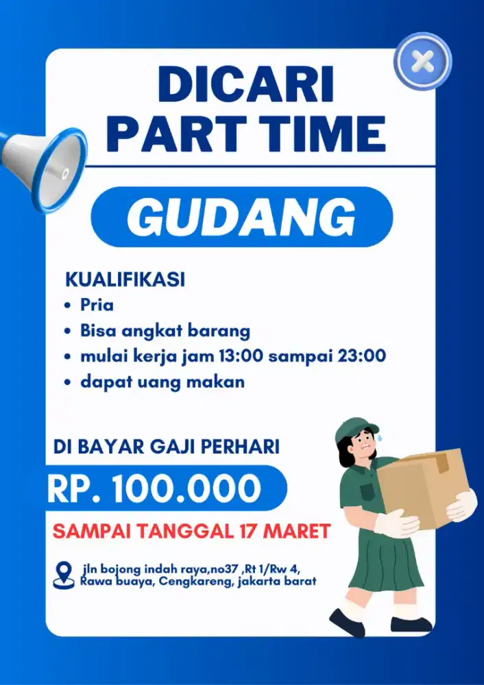 PARTIME GUDANG URGENT