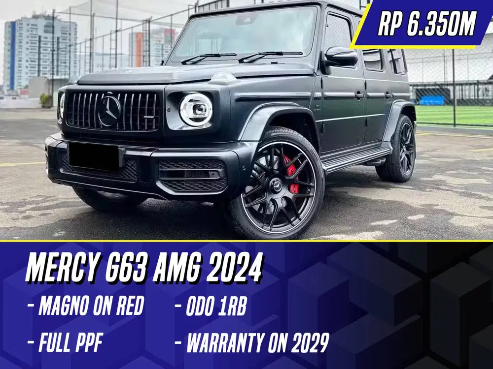 Mercedes Benz G63 AMG 2024 NIK 2023 Magno on Red Black Hitam Mercy
