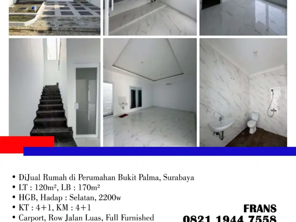 DiJual Rumah di Perumahan Bukit Palma, Surabaya