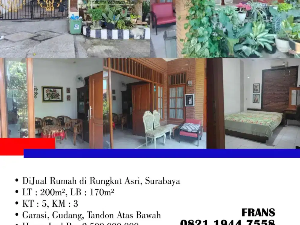 DiJual Rumah di Rungkut Asri, Surabaya