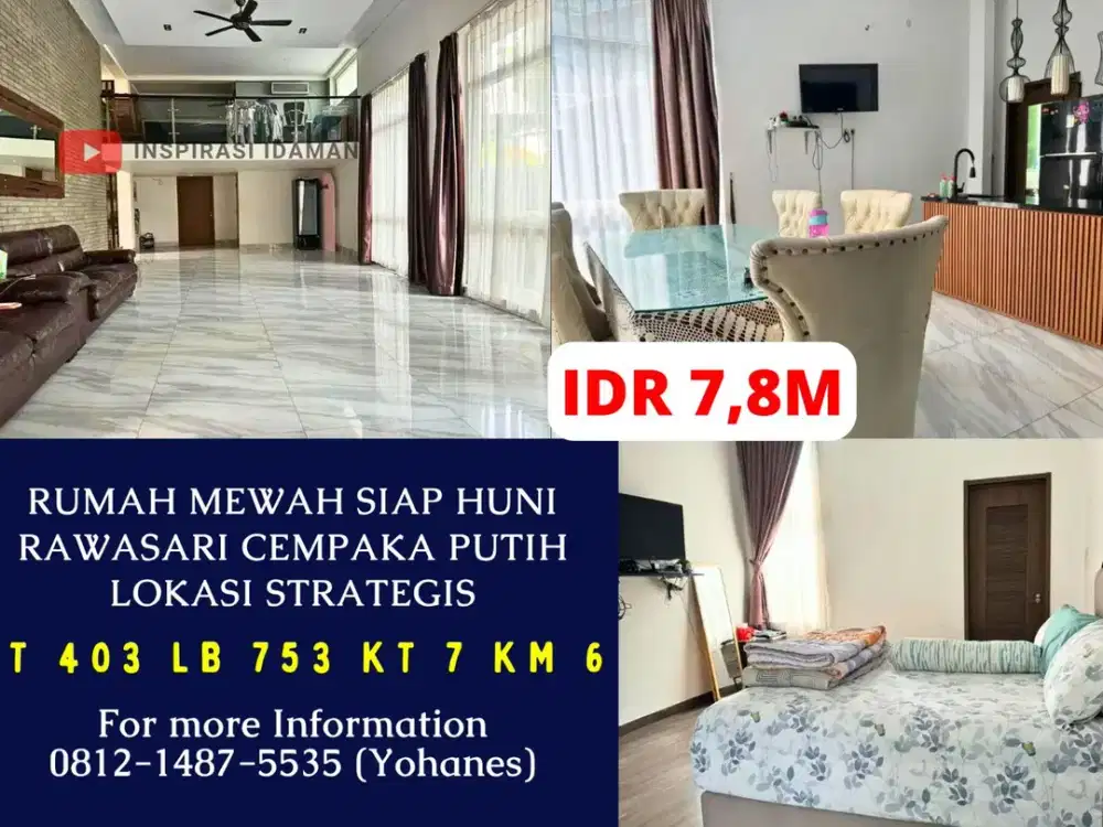 Rumah Mewah Siap Huni Rawasari Cempaka Putih Lokasi Strategis