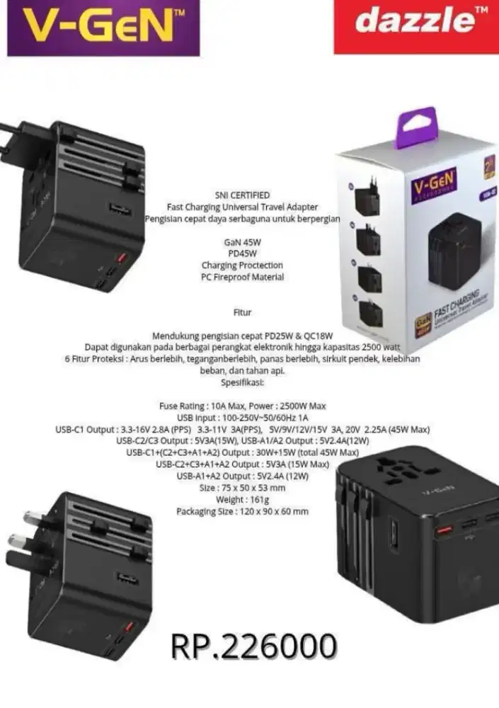 V-Gen universal travel adapter