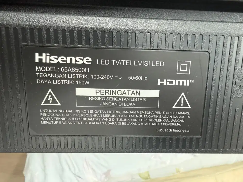 Hisense LED TV/TELEVISI LED MODEL: 65A6500H