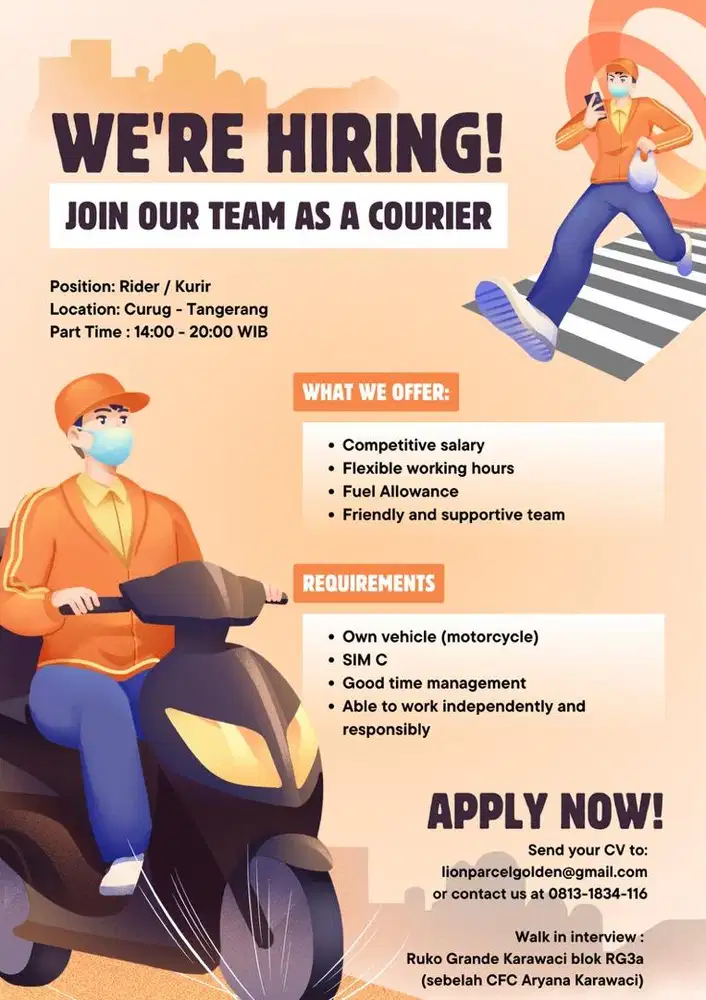 Part time Lowongan kurir pick up