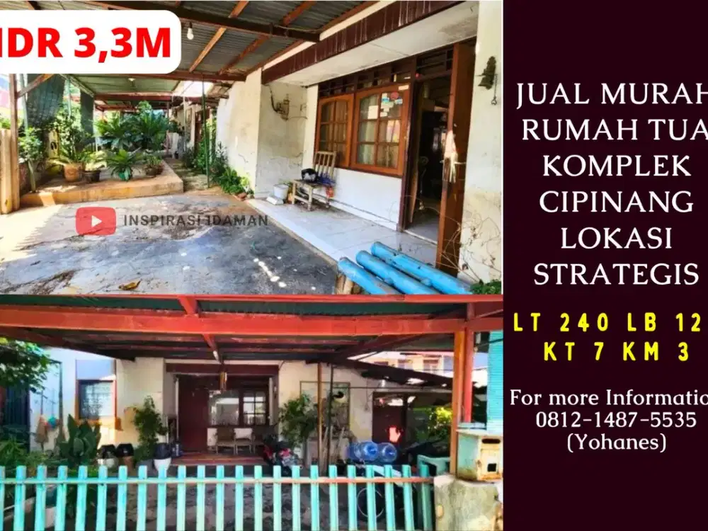 Murah Rumah Tua Komplek Cipinang Lokasi Strategis