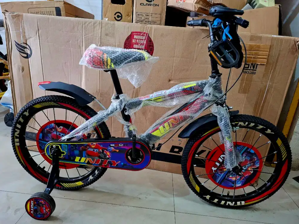 Sepeda Anak Cowok Laki BMX 18 Inch UNITY ( JARI-JARI MOTOR ) BAN POMPA