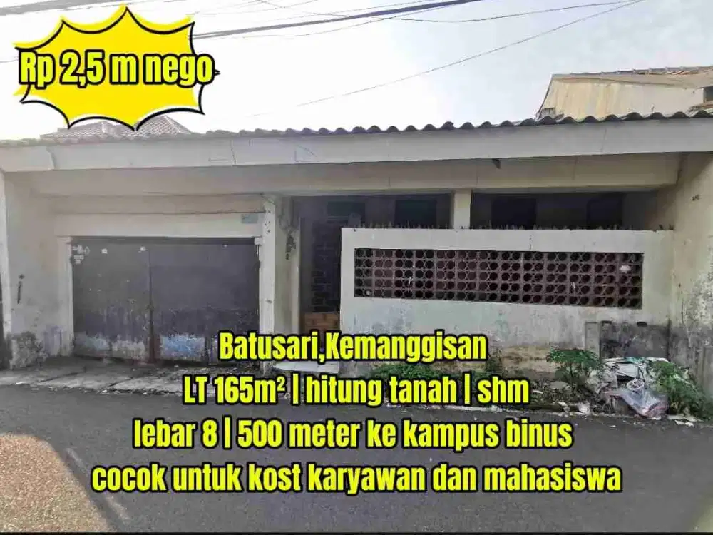 “Langka! Tanah Ngantong Strategis Dekat Binus & Kebon Jeruk – Buruan Survey Jakarta Barat