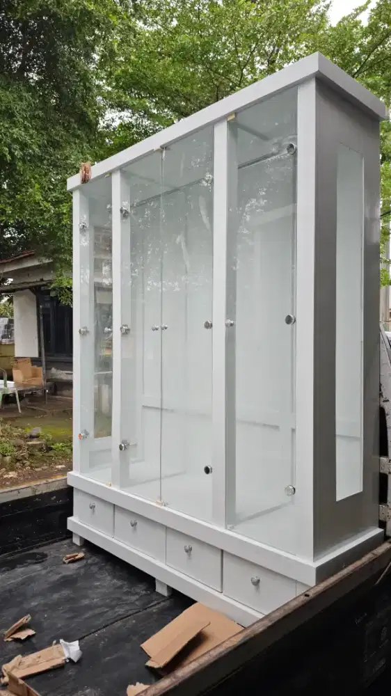 Lemari Pakaian Gantung (Gamis) 4 Pintu Kayu Full Gantungan PROMO